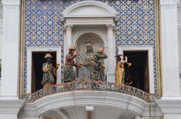 Anjo, Virgem Maria e o 3 Reis Magos. Torre dell'Orologio de Veneza