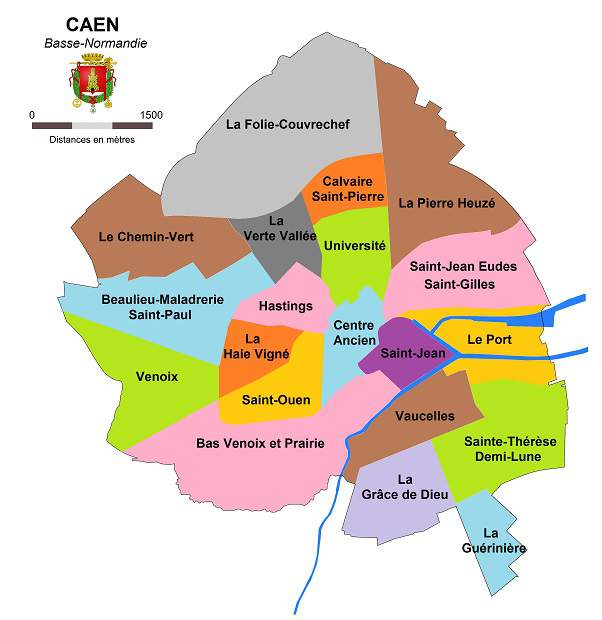 Onde ficar em Caen, França? Bairros de Caen