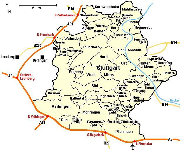 Mapa de Stuttgart: onde ficar em Stuttgart