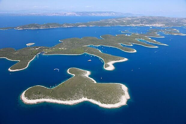 Ilhas Pakleni em Hvar: vista aérea