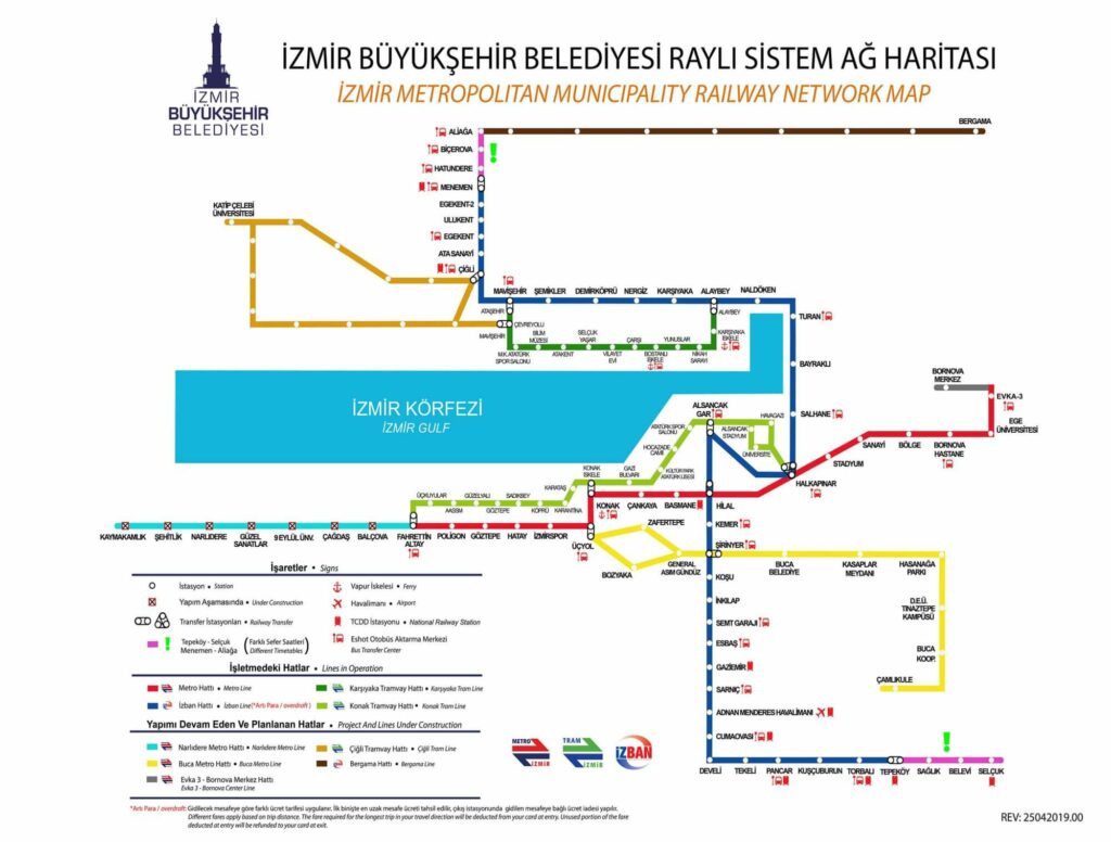 Mapa do metrô de Izmir: onde ficar em Izmir