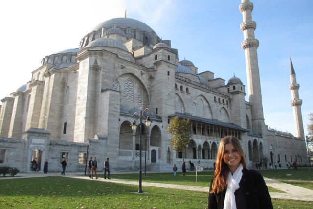 Mesquita Süleymaniye no inverno